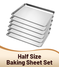 6 Pack Full Size Baking Sheet Pan Aluminum Commercial Pan for Oven Freezer Bakery Hotel Restaurant 26