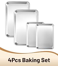 6 Pack Full Size Baking Sheet Pan Aluminum Commercial Pan for Oven Freezer Bakery Hotel Restaurant 26