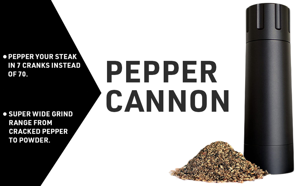 MANNKITCHEN Pepper Cannon - Professional Grade Heavy Duty High Output Pepper Mill
