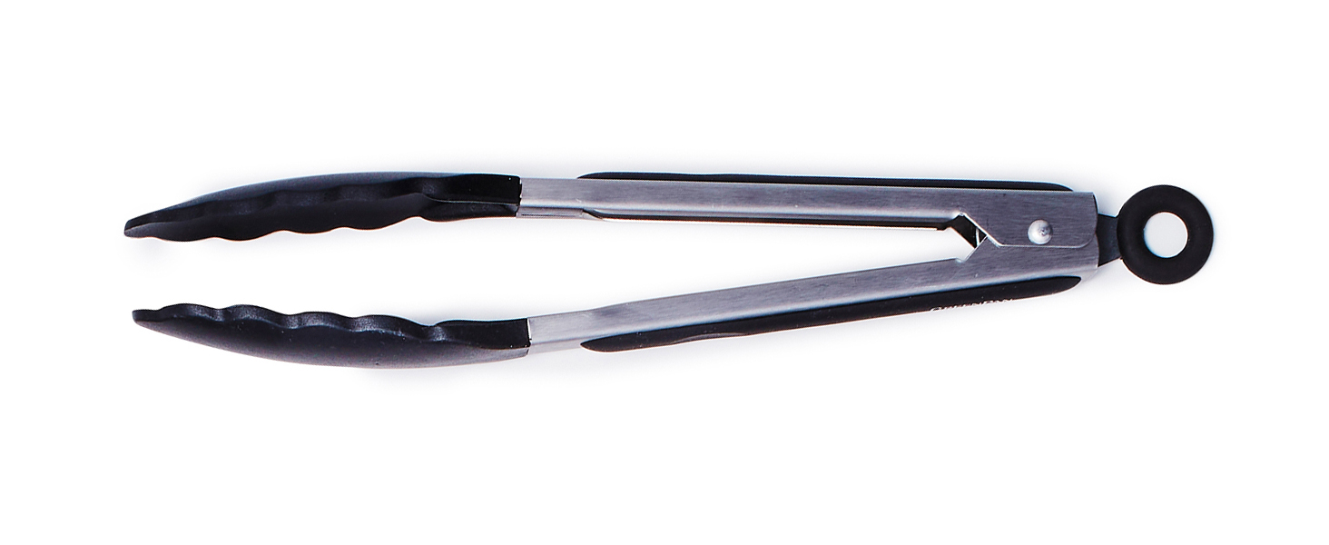 GreenPan 5 Piece Cooking Utensil Set, Flexible Nonstick Silicone, Stain-Free, Tongs, Turner, Spatula, Skimmer, and Slotted Spoon, Black