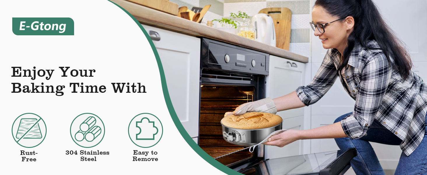 9 Inch Springform Cake Pan, 304 Stainless Steel Springform Pans, Leakproof & Nonstick Cheesecake Pan with Removable Bottom, Round Spring Form Cake Pan For Baking