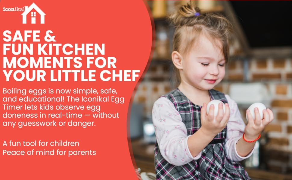 Iconikal Egg Timer 2-Pack, BPA Free Color Changing for Soft or Hard Boiled Eggs