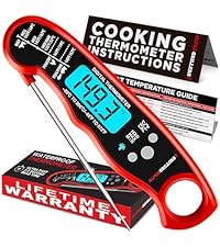 Alpha Grillers Meat Thermometer Digital - Kitchen Oven Thermometer for Cooking Food, Grilling, BBQ Smoker - 7 Preset Temperature Alerts, Timer, Alarm, & Stainless Steel Temperature Probe