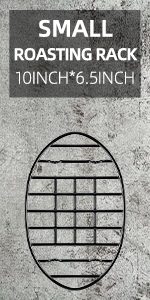 JY COOKMENT Cooling Roasting Rack with Integrated Feet, Enameled Coating, PTFE Free, Great for Cooking, Drying, Grilling, Dishwasher Safe (10inch*6.5inch)