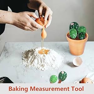 Cactus Measuring Spoons Set in Pot, Cute Ceramic Measuring Spoons and Cups, Kitchen Cacti Spoon with Holder, Baking Measuring Cups Ornaments Gift