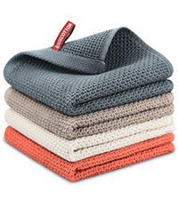 Nialnant 6 Pack Kitchen Towels and Dishcloths Sets,100% Cotton Soft Absorbent Quick Drying Dish Towels for Kitchen,Washing Dishes,12x12 Inches, Multi Color