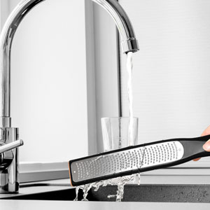 Cohesion Etched Zester & Grater Set of 2 - Kitchen Zester Tool for Lemon, Cheese, Garlic, Ginger, Nutmeg, Chocolate, Fruits, Vegetables - Sharp Premium Stainless Steel Blade with Protective Cover