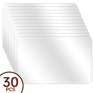 Tecmisse 30 PCS Plastic Placemat Heat Resistant Washable Table Mats, Clear Placemats for Table, Dining, Kitchen, Crafting and Shelf Liner, 17 x 11 Inch