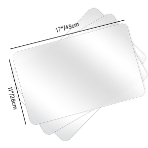 Tecmisse 30 PCS Plastic Placemat Heat Resistant Washable Table Mats, Clear Placemats for Table, Dining, Kitchen, Crafting and Shelf Liner, 17 x 11 Inch