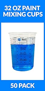 Reli. (120 Pcs) 8 oz Paint Mixing Cup/Resin Mixing | Disposable Measuring Cups | Clear Plastic Measure | Use for Paint, Epoxy Resin, Pigments
