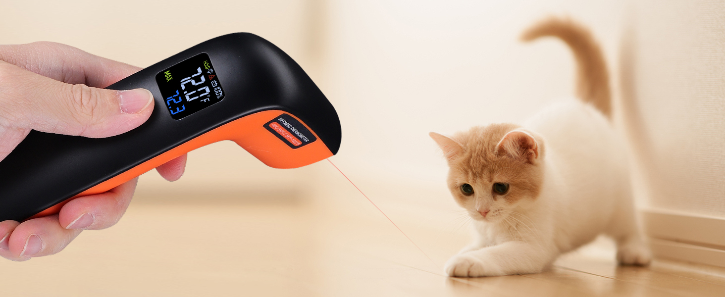 Rechargeable Infrared Thermometer Gun for Cooking -58℉~1022℉| INKBIRD Colorful Display Digital Laser Temperature Gun for Pizza Oven Grill Kitchen Home Repairs with Max Measure, ℉ Only (NOT for Human)