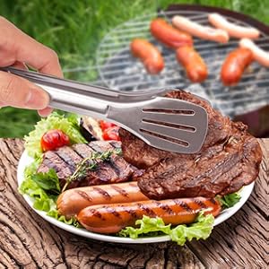 Serving Tong Kitchen Tongs,Buffet Tongs, Stainless Steel Food Tong Serving Tong,small tongs 6 Pack (7 Inch)