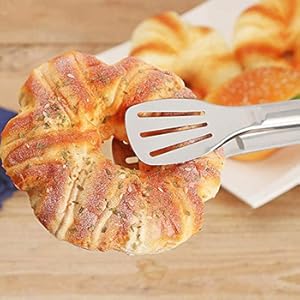 Serving Tong Kitchen Tongs,Buffet Tongs, Stainless Steel Food Tong Serving Tong,small tongs 6 Pack (7 Inch)