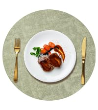 Maxpearl Faux Leather Placemats Set of 6 - Waterproof - Wipe Clean - Heat Resistant - Anti Slip Dining Table Place Mats, Suitable for Indoor & Outdoor Use, 17’’×12’’, Grey