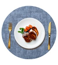 Maxpearl Faux Leather Placemats Set of 6 - Waterproof - Wipe Clean - Heat Resistant - Anti Slip Dining Table Place Mats, Suitable for Indoor & Outdoor Use, 17’’×12’’, Grey