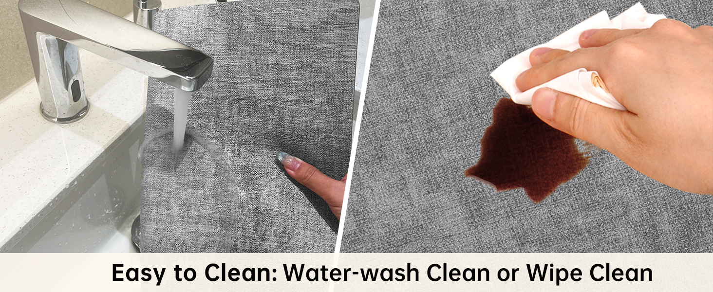 Maxpearl Faux Leather Placemats Set of 6 - Waterproof - Wipe Clean - Heat Resistant - Anti Slip Dining Table Place Mats, Suitable for Indoor & Outdoor Use, 17’’×12’’, Grey