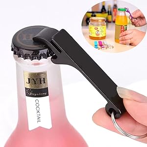 200Pcs Colored Aluminum Bottle Opener Keychain, Soda Beverage Beer Bottle Opener Keychain, for Kitchen/Wedding/Bar/Party