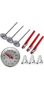 Kitchen Food-Cooking Meat Coffee Thermometer – Pocket Espresso Thermometer for Milk Foam Frothing Chocolate Water Temperature Stainless Steel 1