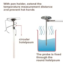 Kitchen Food-Cooking Meat Coffee Thermometer – Pocket Espresso Thermometer for Milk Foam Frothing Chocolate Water Temperature Stainless Steel 1