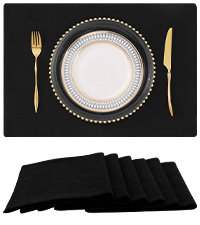 homing Cotton Linen Placemats Set of 6, Cloth Washable Farmhouse Dining Table Mats for Indoor, Outdoor, Easter, Easy to Clean, Linen, 13 x 19 Inch