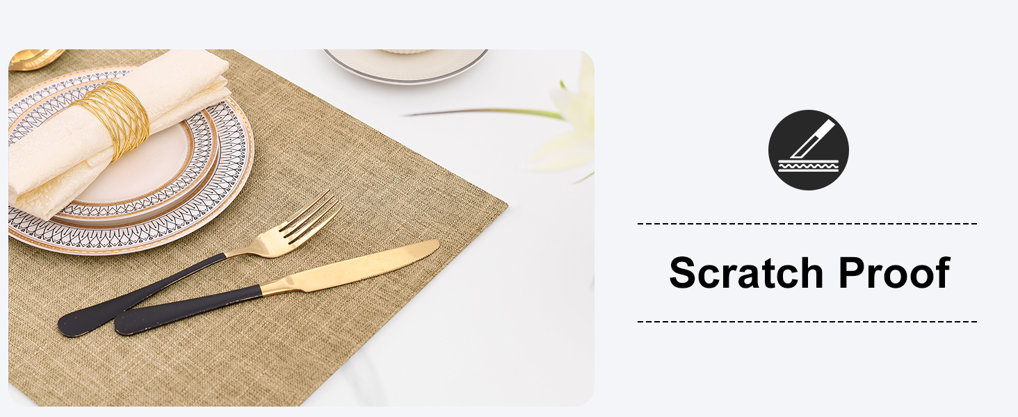 homing Cotton Linen Placemats Set of 6, Cloth Washable Farmhouse Dining Table Mats for Indoor, Outdoor, Easter, Easy to Clean, Linen, 13 x 19 Inch