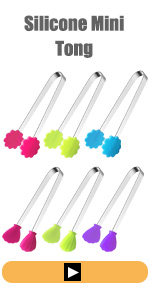 6PCS Mini Serving Tongs, 4Inch Rose Stainless Steel Sugar Cube Tongs, Sliver Small Ice Tong for Tea and Coffee Party, Appetizers, Desserts by Sunenlyst (6PCS Silver)