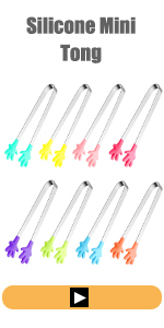 6PCS Mini Serving Tongs, 4Inch Rose Stainless Steel Sugar Cube Tongs, Sliver Small Ice Tong for Tea and Coffee Party, Appetizers, Desserts by Sunenlyst (6PCS Silver)