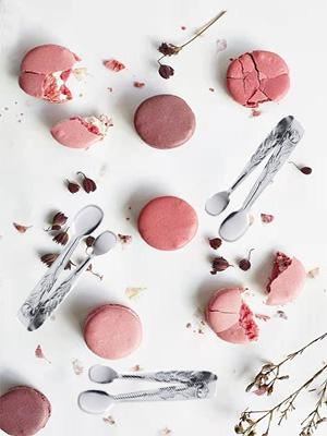 6PCS Mini Serving Tongs, 4Inch Rose Stainless Steel Sugar Cube Tongs, Sliver Small Ice Tong for Tea and Coffee Party, Appetizers, Desserts by Sunenlyst (6PCS Silver)