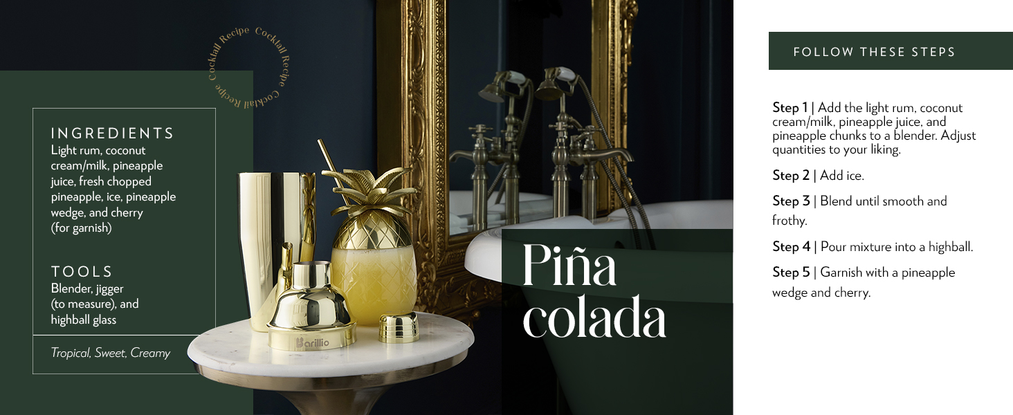 Barillio Elite Mixology Bartender Kit with Stand - Cocktail Shaker Set with Bamboo Stand, Boston Drink Shaker, Mojito Muddler, and Drink Mixer Spoon - 9-Piece Bar Tools Set - Bar Accessories for Home