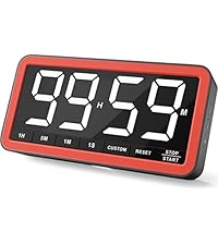 VOCOO Digital Kitchen Timer - Magnetic Countdown Countup Timer with Large LED Display Volume Adjustable, Easy for Cooking and for Seniors and Kids to Use (Space Grey)
