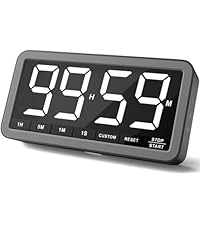 VOCOO Digital Kitchen Timer - Magnetic Countdown Countup Timer with Large LED Display Volume Adjustable, Easy for Cooking and for Seniors and Kids to Use (Space Grey)