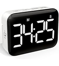 VOCOO Digital Kitchen Timer - Magnetic Countdown Countup Timer with Large LED Display Volume Adjustable, Easy for Cooking and for Seniors and Kids to Use (Space Grey)
