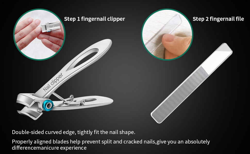 SZHLUX Nail Clippers Ultra Wide Jaw Opening Fingernail and Toenail Clippers Set for Thick Nails Cutter for Ingrown Manicure,Pedicure,Men & Women Big, Silver