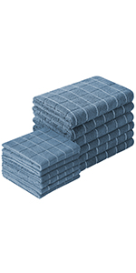 Microfiber Kitchen Towels and Dishcloths Set, 26 X 18 Inch and 12 X 12 Inch, Set of 12 Bulk Lint Free Dish Towels for Drying Dishes, Grey
