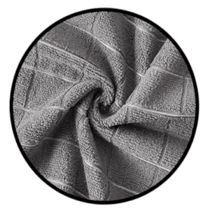 Microfiber Kitchen Towels and Dishcloths Set, 26 X 18 Inch and 12 X 12 Inch, Set of 12 Bulk Lint Free Dish Towels for Drying Dishes, Grey