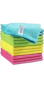HOMEXCEL Swedish Dishcloths for Kitchen 10 Pack, Sponge Dish Cloth for Counters & Washing Dishes, Reusable and Absorbent Paper Towels, 3 Colors Assorted
