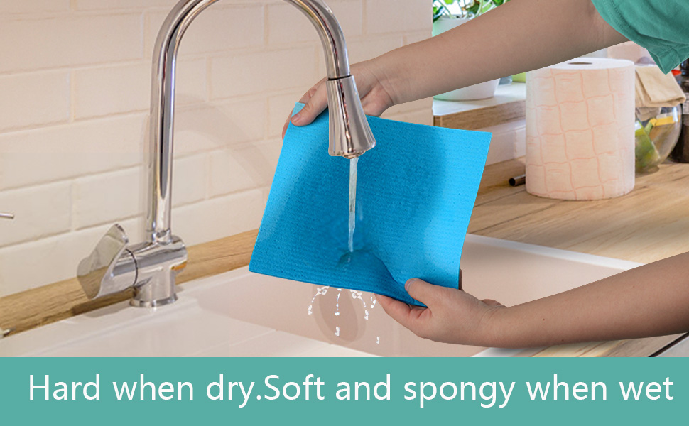 HOMEXCEL Swedish Dishcloths for Kitchen 10 Pack, Sponge Dish Cloth for Counters & Washing Dishes, Reusable and Absorbent Paper Towels, 3 Colors Assorted