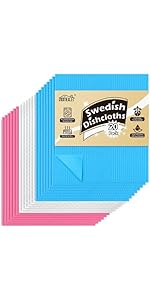 HOMEXCEL Swedish Dishcloths for Kitchen 10 Pack, Sponge Dish Cloth for Counters & Washing Dishes, Reusable and Absorbent Paper Towels, 3 Colors Assorted