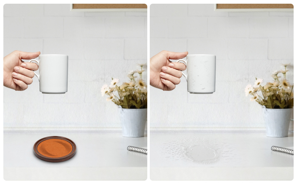 MinBoo Bamboo Coasters for Coffee Table Set of 6 Coasters for Drinks Absorbent with Holder Coffee Table Decor for Tabletop Protection Gifts for House Warming New Home & Wedding (Dark Brown 6Pcs)