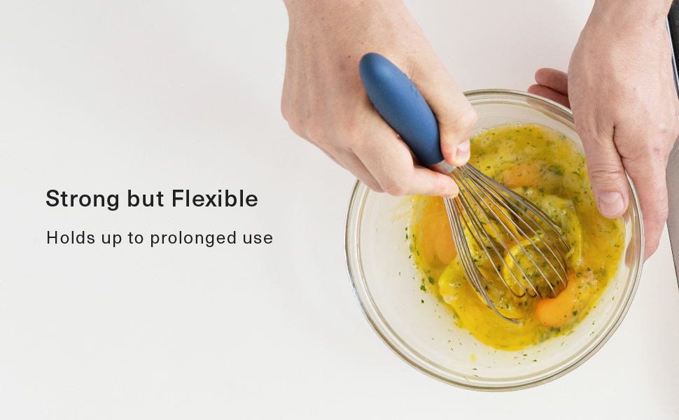 Misen Stainless Steel Balloon Whisk - Dishwasher Safe - Ergonomic Silicone Grip, Versatile Cooking Whisk for Eggs, Durable Construction - Professional-Grade Kitchen Tool - Blue