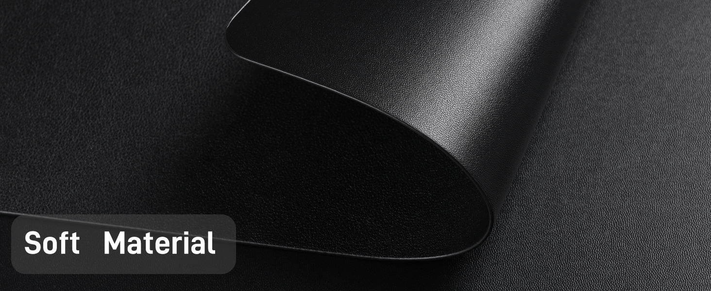 Vinyl Placemats Set of 6, Waterproof Faux Leather Heat Resistant Kitchen Place Mats, Wipeable Dining Table Place Mats and Coasters for Kitchen, Dining, Decor, Outdoor (Black)