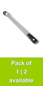 Long Handle Measuring Spoons Set of 6, Stainless Steel Measure Teaspoons, Metal Rectangular Bowl Tablespoon