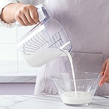 COOK WITH COLOR Measuring Cup Set - 9 PC. Nesting Stackable Liquid Measure Cup, Dry Measuring Cups and Spoons with Funnel and Scraper (Pastel)