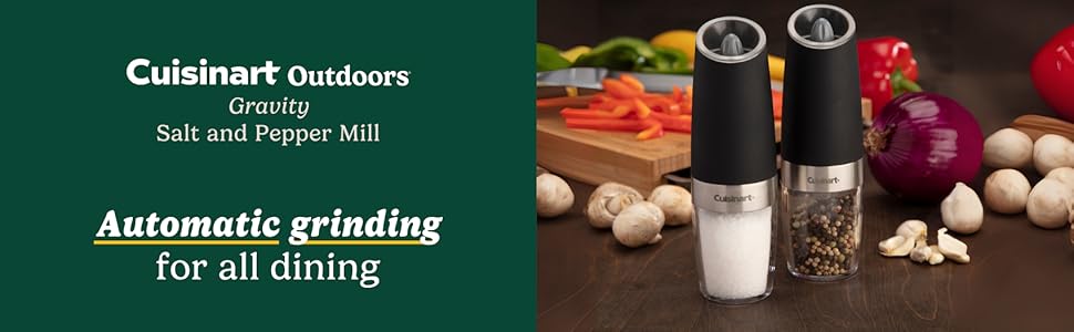 Cuisinart CSS-2424 Gravity Salt and Pepper Spice Mill with Blue LED Light, 2/3 Cup Capacity