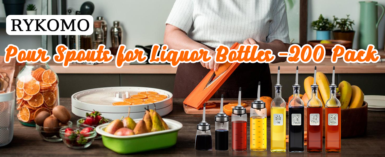 RYKOMO 200 Pack Pourers Spouts Covers Liquor Spout Covers Olive Oil Dust Rubber Caps for Liquor Olive Oil Bottles