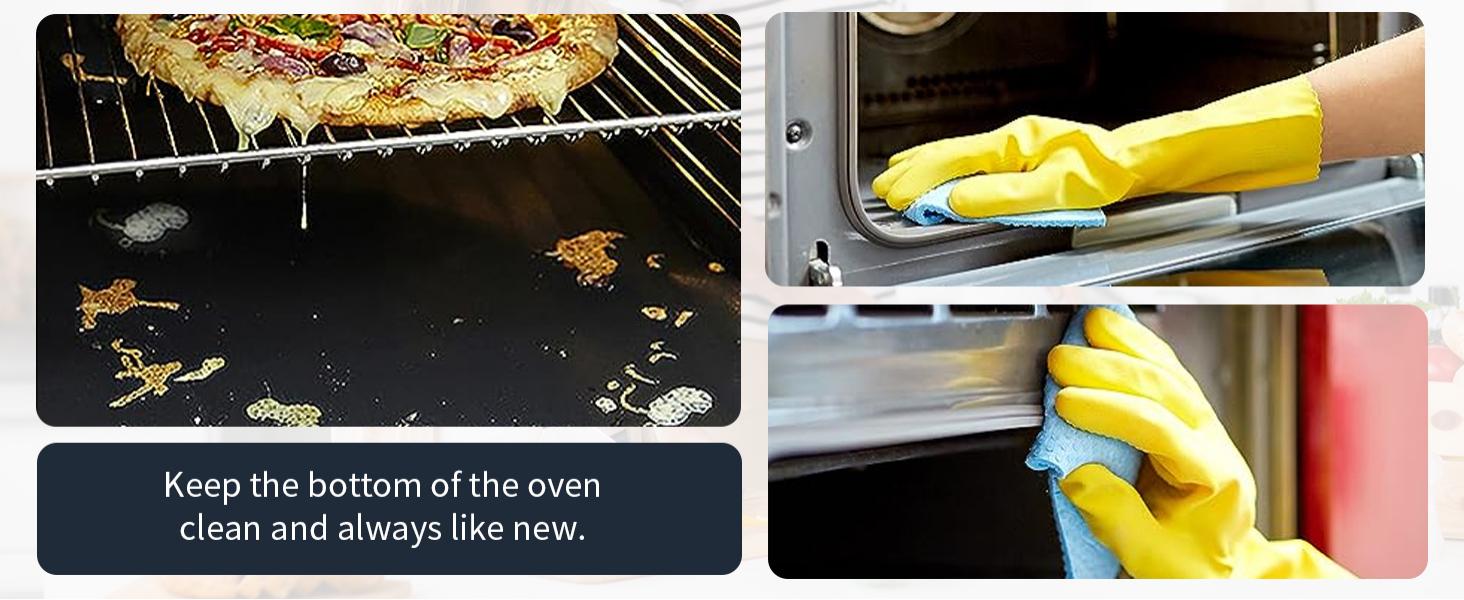 Meegoo Oven Liners for Bottom of Oven, 2 Pack Large Thick Heavy Duty Non-Stick Teflon Oven Mat Set, 15.74