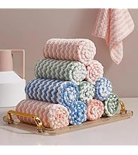 JOYMOOP 18 Pack Microfiber Cleaning Cloth, Kitchen Towels for Dish Drying Washing, Absorbent Streak Free Lint Free Rags for Cleaning, Reusable and Washable Towels - 10