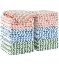 JOYMOOP 18 Pack Microfiber Cleaning Cloth, Kitchen Towels for Dish Drying Washing, Absorbent Streak Free Lint Free Rags for Cleaning, Reusable and Washable Towels - 10
