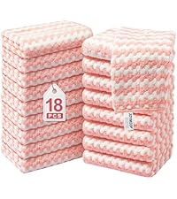 JOYMOOP 18 Pack Microfiber Cleaning Cloth, Kitchen Towels for Dish Drying Washing, Absorbent Streak Free Lint Free Rags for Cleaning, Reusable and Washable Towels - 10