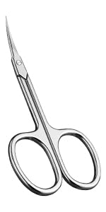 CGBE Cuticle Scissors Extra Fine Curved Blade, Super Slim Manicure Scissors for Cuticles Professional Small Scissors with Precise Pointed Tip Grooming Blades, Eyebrow, Eyelash, and Dry Skin - Silvery